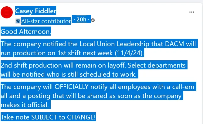 Production Schedule